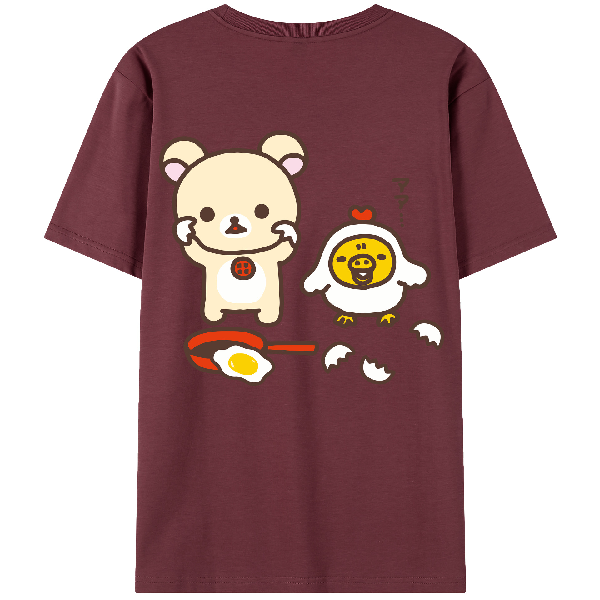（画像用） リラックマ リラックマ キイロイトリ Rilakkuma Korilakkuma Kiiroitori 綿100％半袖Tシャツ（背面プリント）